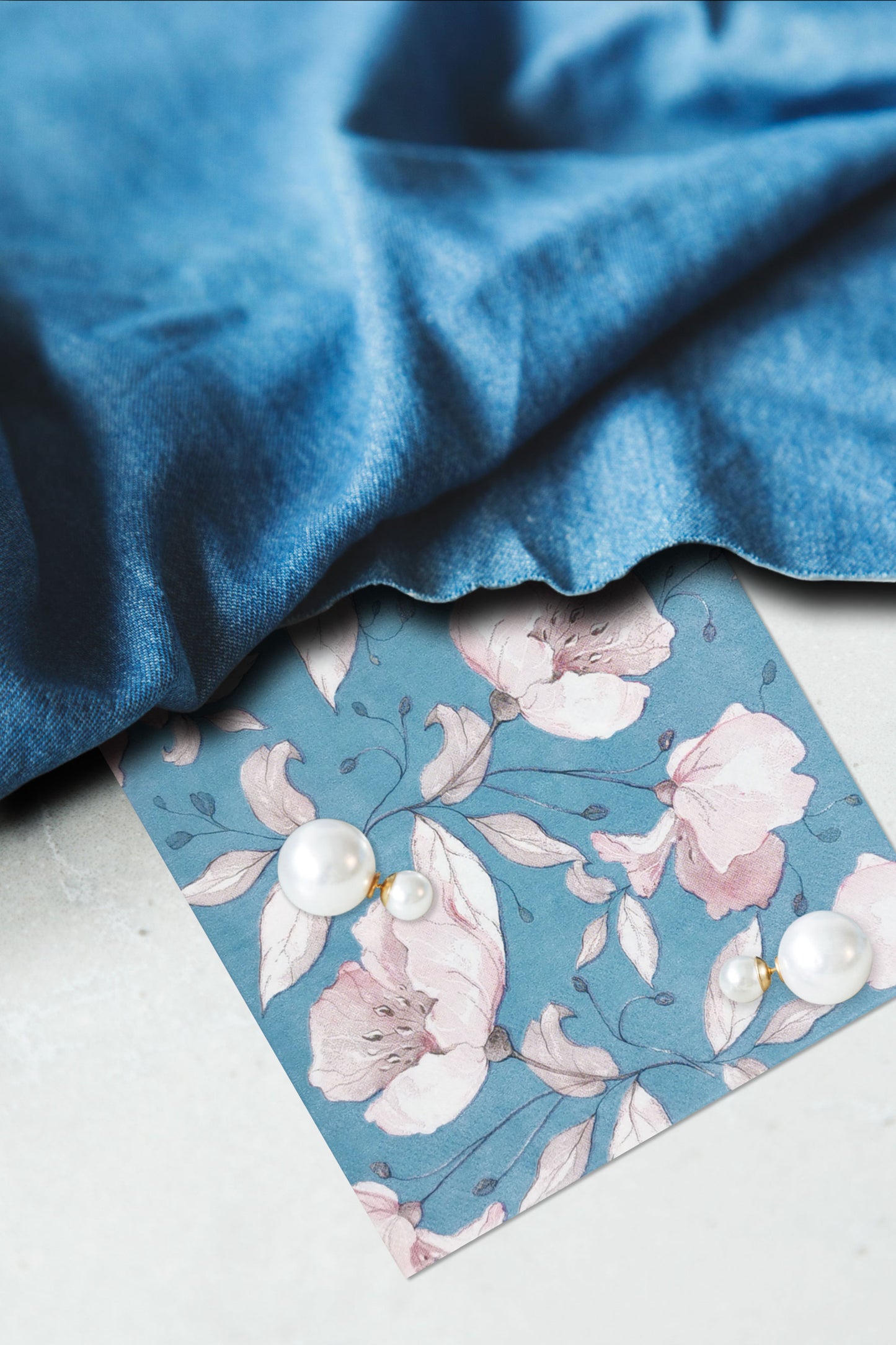 Blue Flowers Paper Luncheon Napkins - 20 Per Package