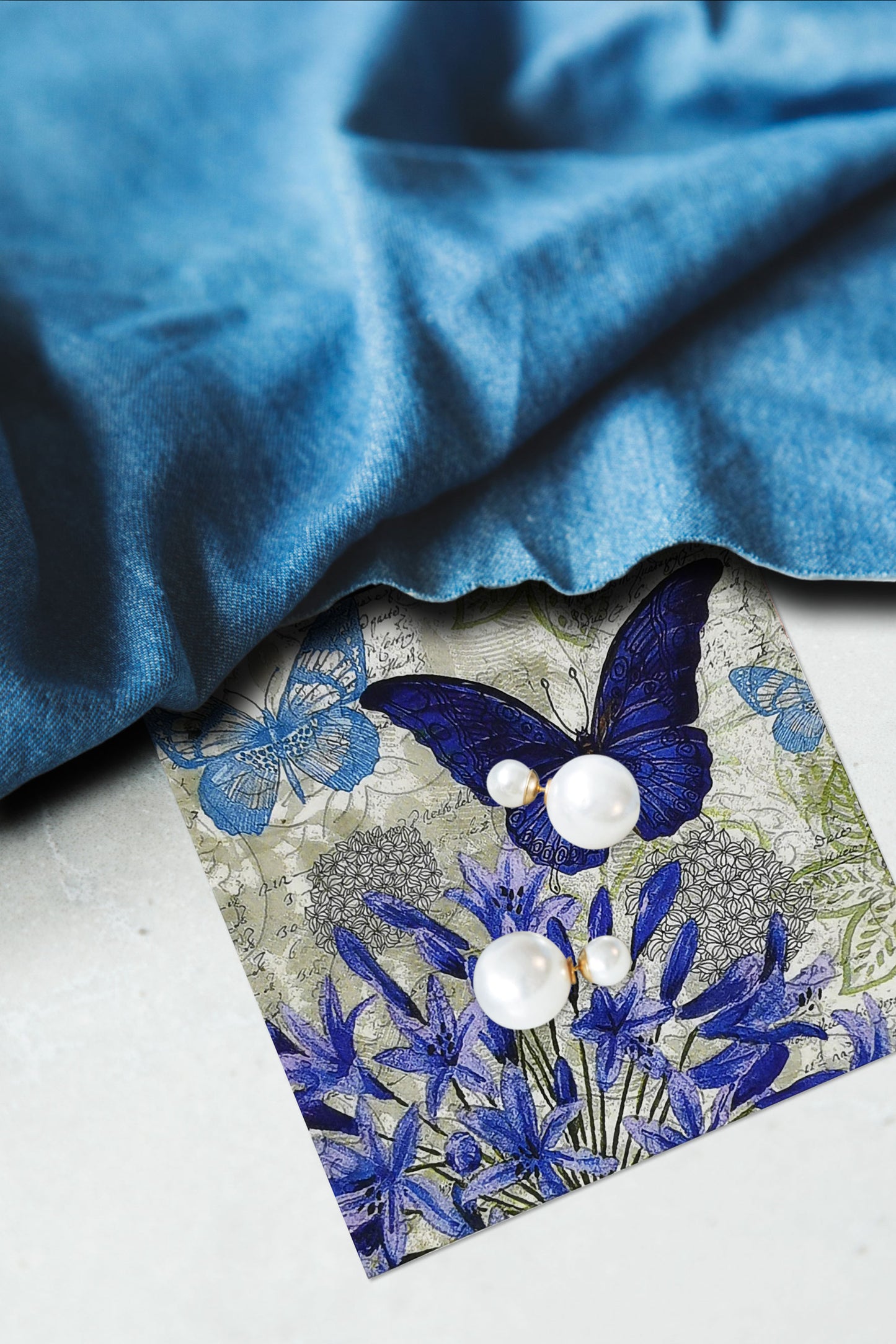 Blue butterfly Paper Luncheon Napkins - 20 Per Package