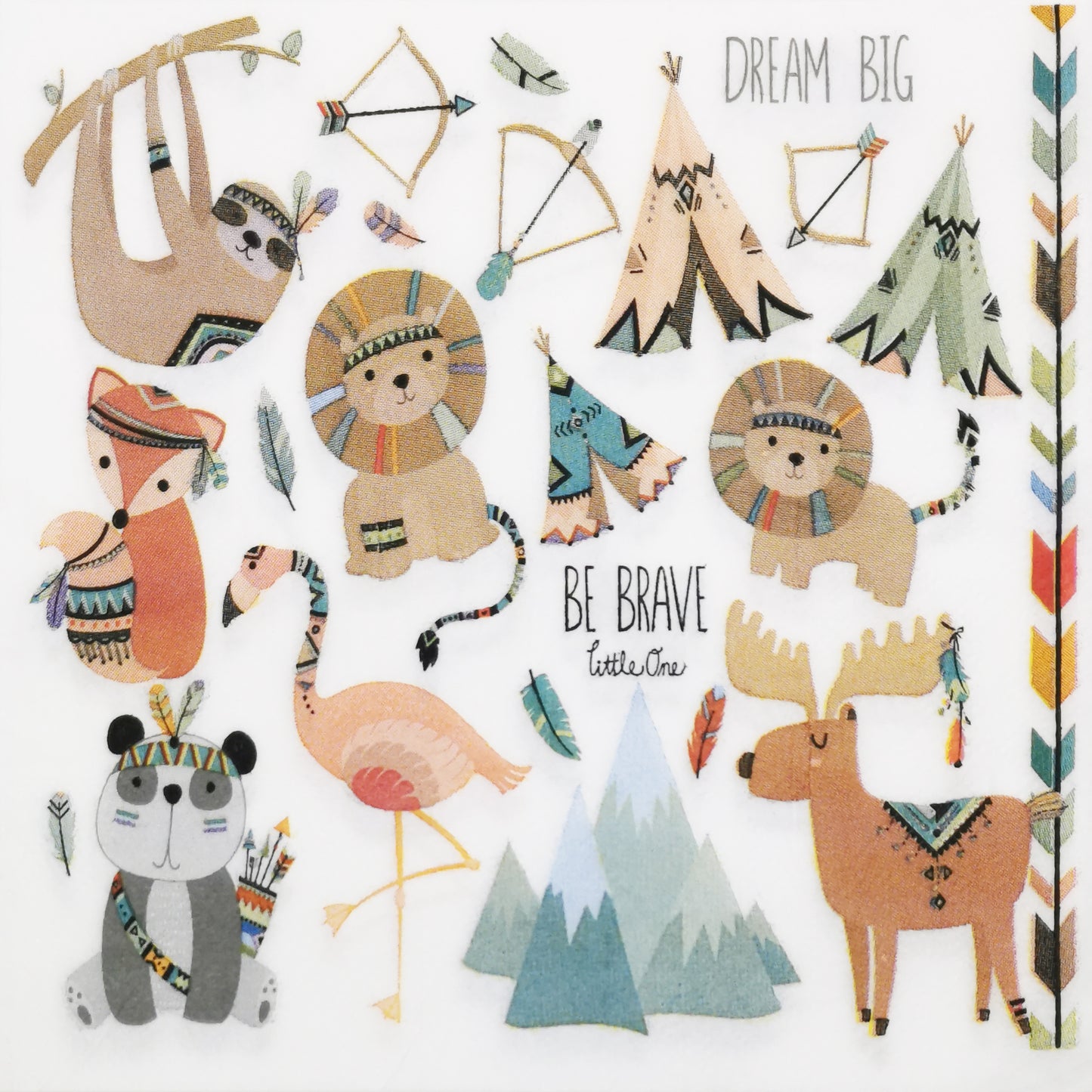 Dream Big Be Brave Paper Luncheon Napkins in White - 20 Per Package