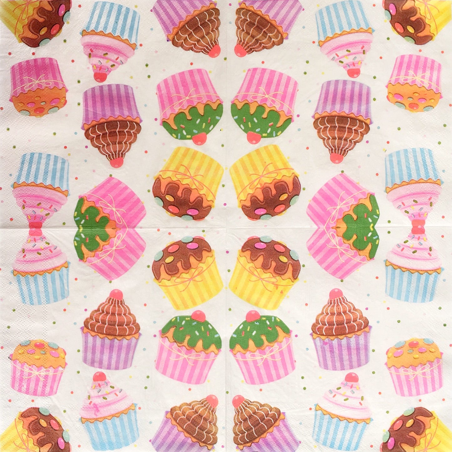 Cup Cake Luncheon Napkins in Pink - 20 Per Package