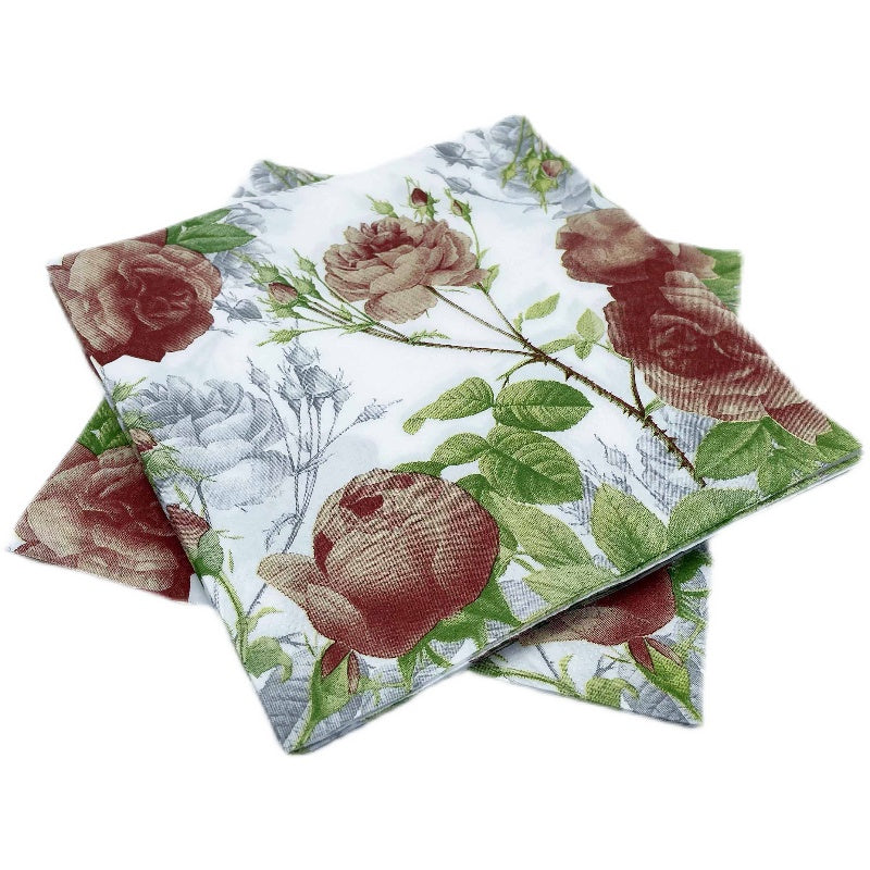 Chinese Rose Paper Luncheon Napkins - 20 Per Package
