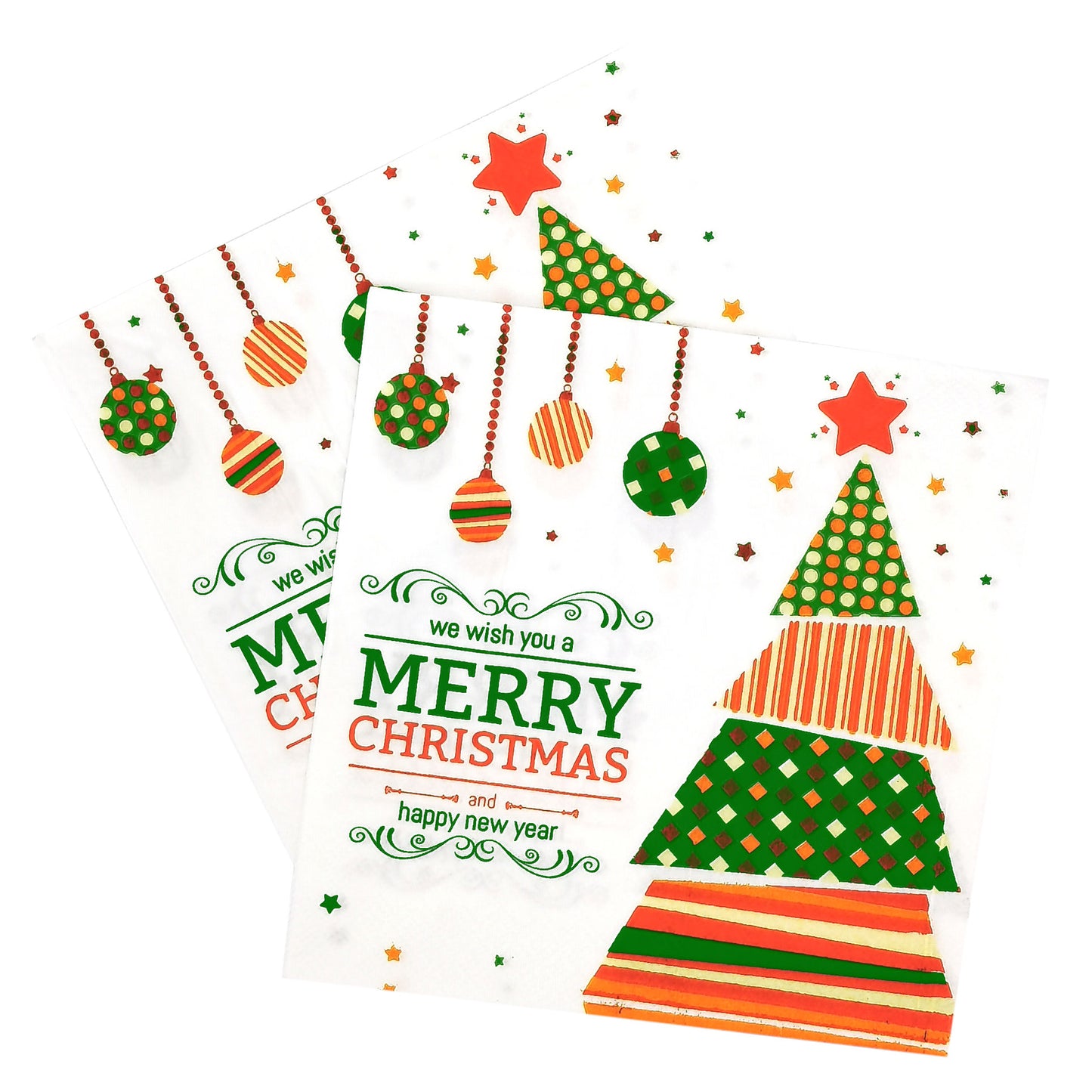 Christmas Tree Christmas and New Year Decoupage Luncheon Napkins - 20 Per Package