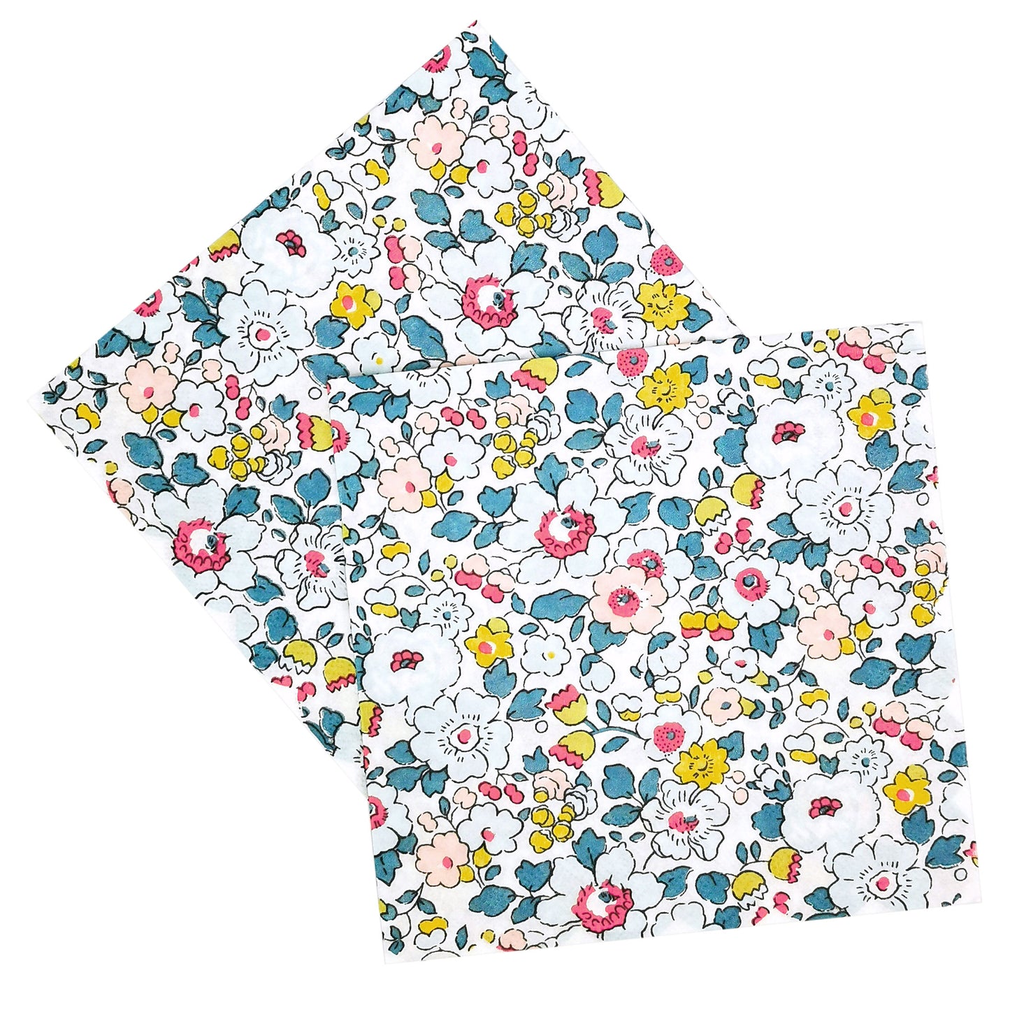 Blue Floral Luncheon Napkins - 20 Per Package